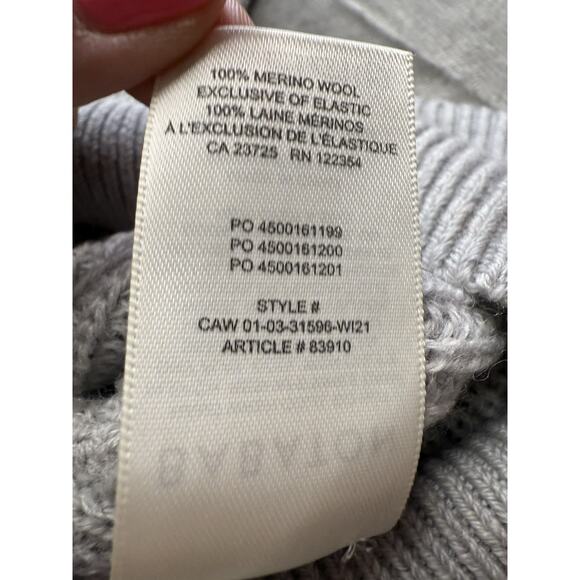 Aritzia Babaton Hazlitt Sweater Vest Gray Merino Wool Mock‑Neck Shoulder Pads L - Picture 10 of 12